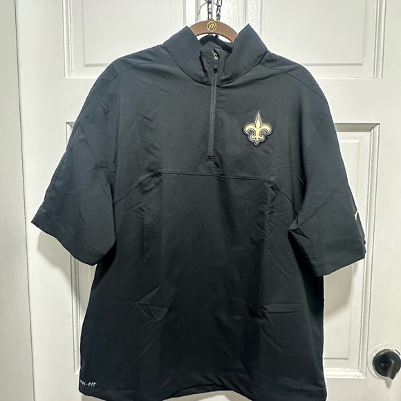 Men's Nike Black New Orleans Saints Sideline Coach Short Sleeve size Medium - Picture 2 of 5